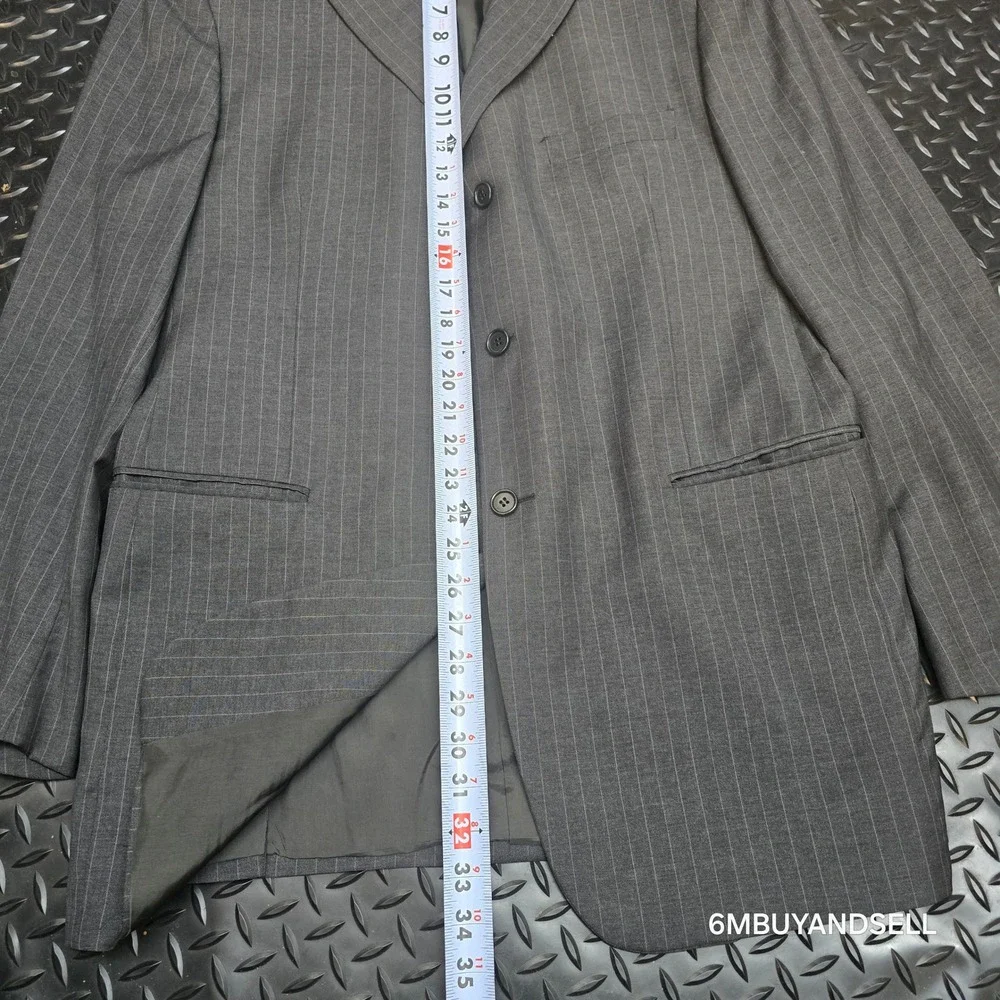 Cerruti 1881 Roma Italy Gray Pinstripe Wool Blazer Sport Coat Jacket 44R Luxury